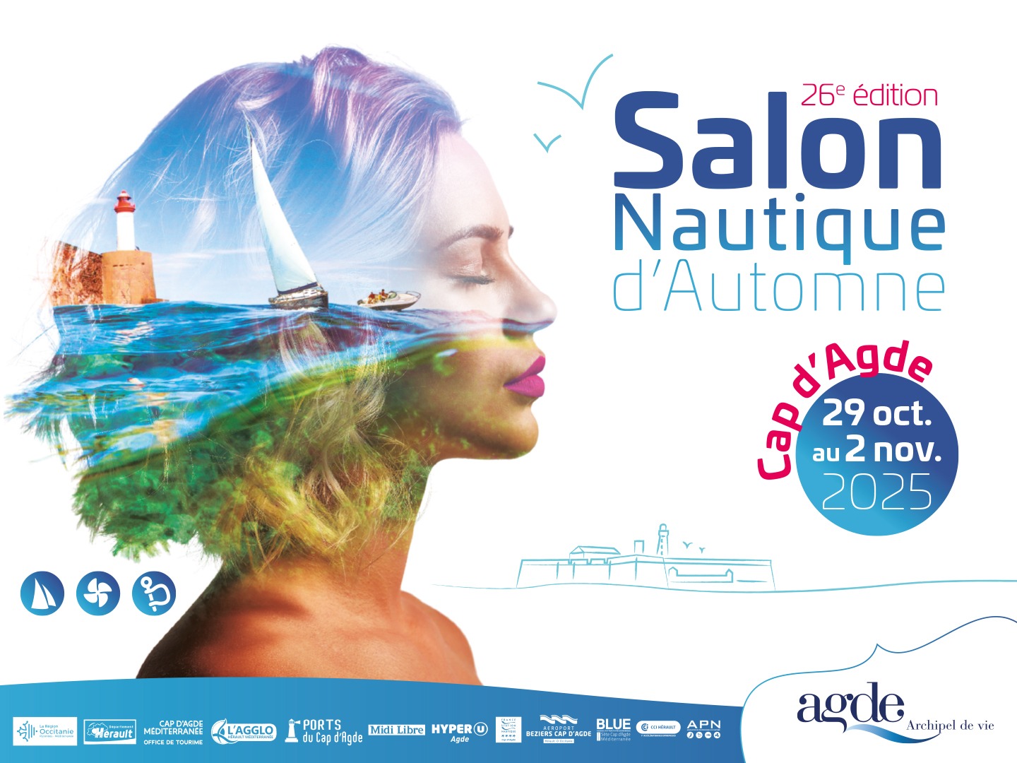 Vue du Salon Nautique d’Automne 2025 au Cap d’Agde, grand rendez-vous méditerranéen de la plaisance.